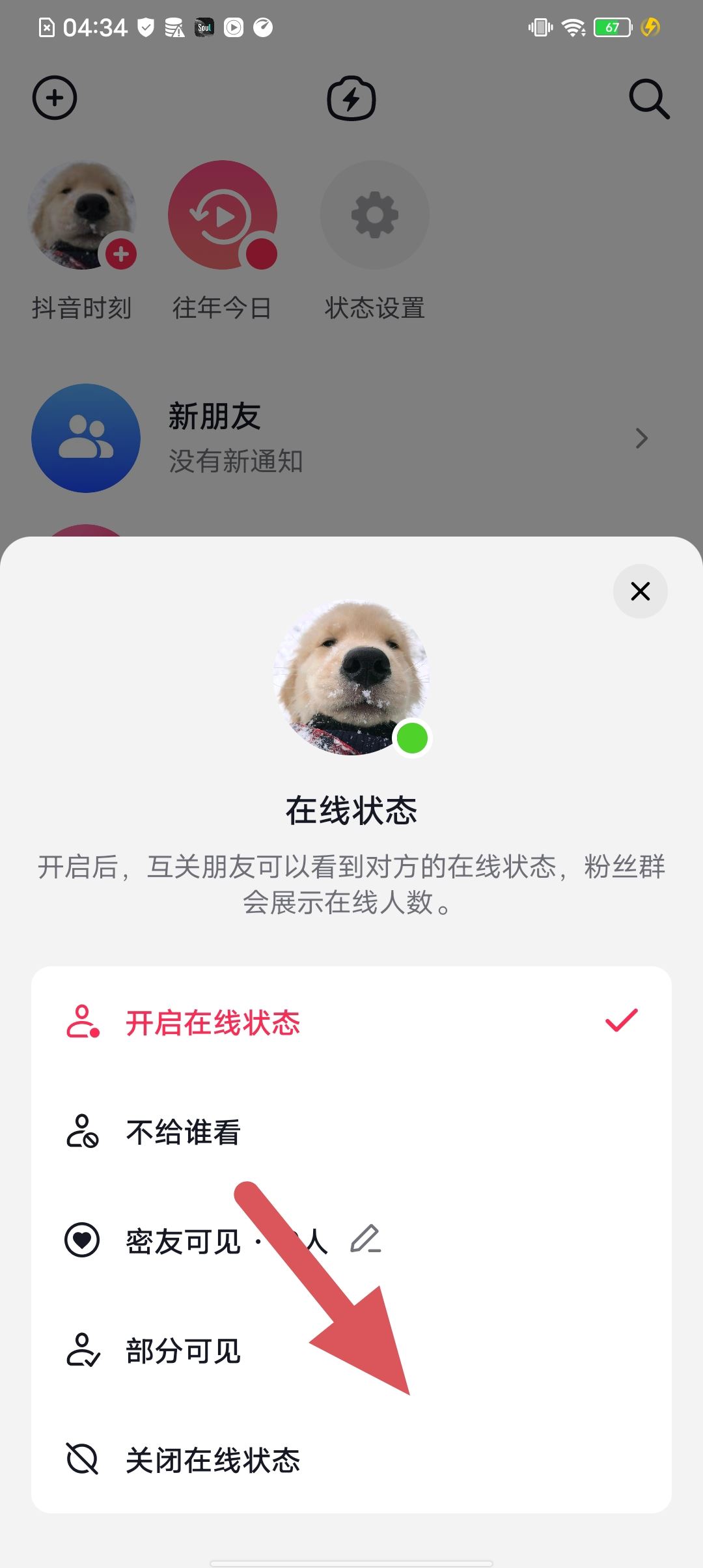 抖音怎么取消在線顯示？